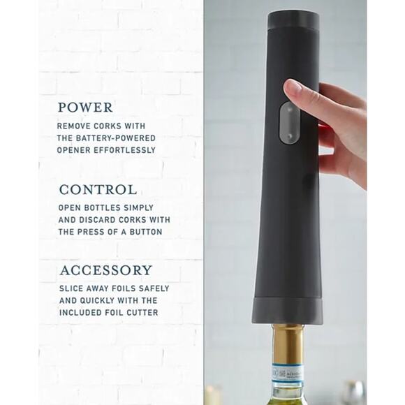 Studio Mercantile Black Electric Wine Opener w/ Foil Cutter - Picture 2 of 3
